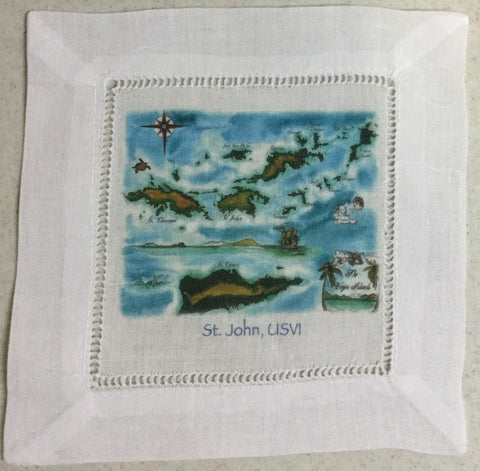 Virgin Islands Chart Cocktail Napkins