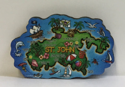 St. John 3D Map Magnet