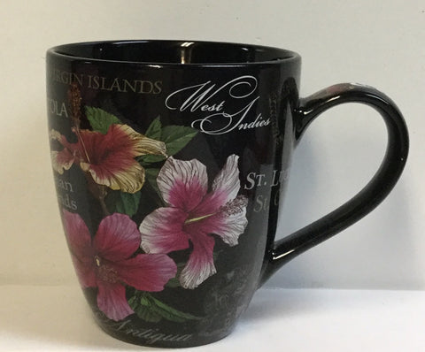Black Hibiscus Mug