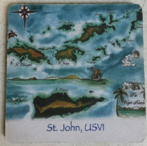 Virgin Island Chart Soft Coaster