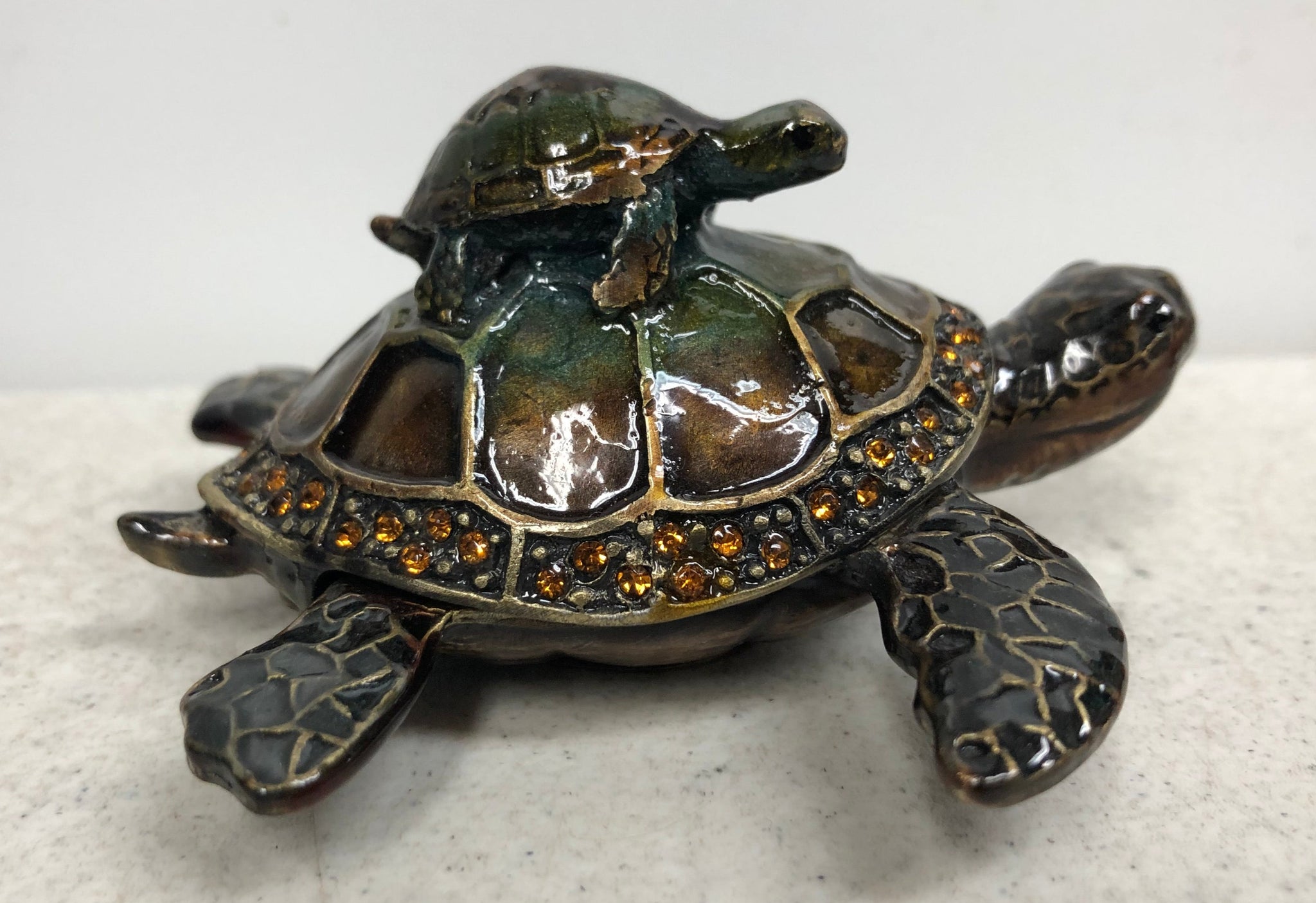 Sea Turtle with Baby Jewelry Box