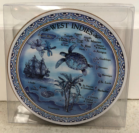 Blue Delft Cork-backed Coaster Set