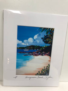 Honeymoon Beach St. John VI Matted Print (with S/V)