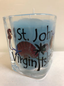 St. John Virgin Islands Square Shot Glass Candle
