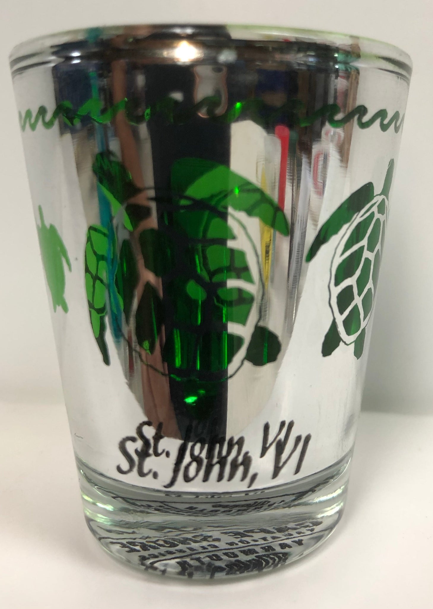 Electro Green Turtle St. John, VI Shot Glass