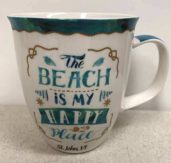 The Beach Is My Happy Place St. John, VI Mug