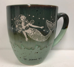 Mint Green St. John, VI Freeport Mug with Mermaid
